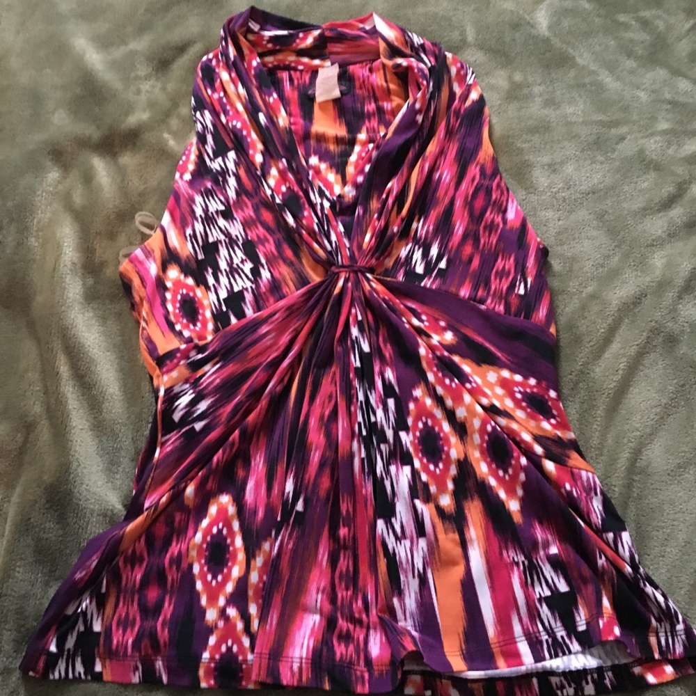 Bright, fun and sexy sleeveless blouse
